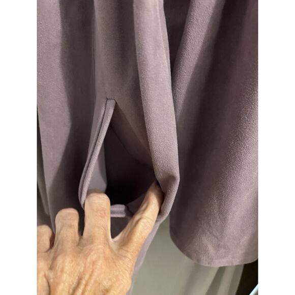 Chicos Jacket Womens 1 US Abstract Beauty Purple Faux Suede Drape Front Stretch - Picture 2 of 4